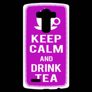 Coque Personnalisée Lg G4 Keep Calm Drink Tea Violet