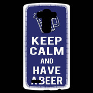 Coque Personnalisée Lg G4 Keep Calm Have a beer Bleu