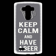 Coque Personnalisée Lg G4 Keep Calm Have a beer Gris