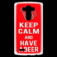 Coque Personnalisée Lg G4 Keep Calm Have a beer Rouge