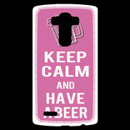 Coque Personnalisée Lg G4 Keep Calm Have a beer Rose