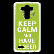 Coque Personnalisée Lg G4 Keep Calm Have a beer Vert pomme