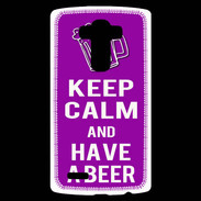 Coque Personnalisée Lg G4 Keep Calm Have a beer Violet