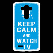 Coque Personnalisée Lg G4 Keep Calm Watch TV Cyan