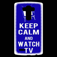 Coque Personnalisée Lg G4 Keep Calm Watch TV Bleu