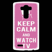 Coque Personnalisée Lg G4 Keep Calm Watch TV Rose
