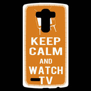 Coque Personnalisée Lg G4 Keep Calm Watch TV Orange