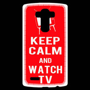 Coque Personnalisée Lg G4 Keep Calm Watch TV Rouge