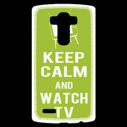 Coque Personnalisée Lg G4 Keep Calm Watch TV Vert pomme