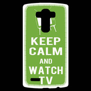 Coque Personnalisée Lg G4 Keep Calm Watch TV Vert