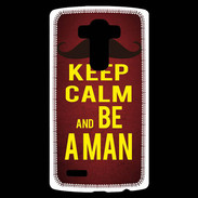 Coque Personnalisée Lg G4 Keep Calm Be a Man Rouge