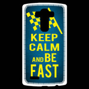 Coque Personnalisée Lg G4 Keep Calm and Be Fast Bleu