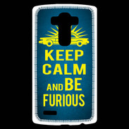 Coque Personnalisée Lg G4 Keep Calm and Be Furious Bleu