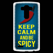 Coque Personnalisée Lg G4 Keep Calm and Be Spicy Bleu