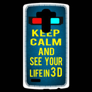 Coque Personnalisée Lg G4 Keep Calm and See your life 3D Bleu