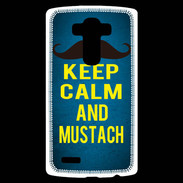 Coque Personnalisée Lg G4 Keep Calm and Mustach Bleu