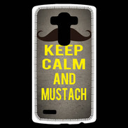 Coque Personnalisée Lg G4 Keep Calm and Mustach Gris