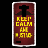 Coque Personnalisée Lg G4 Keep Calm and Mustach Rouge
