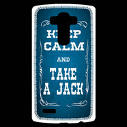 Coque Personnalisée Lg G4 Keep Calm and Take Jack Bleu