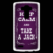 Coque Personnalisée Lg G4 Keep Calm and Take Jack Violet