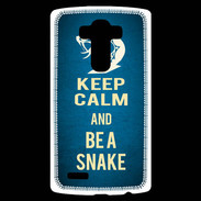 Coque Personnalisée Lg G4 Keep Calm and Be a Snake bleu