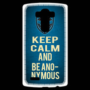 Coque Personnalisée Lg G4 Keep Calm and Be Anonymous Bleu
