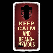 Coque Personnalisée Lg G4 Keep Calm and Be Anonymous Rouge