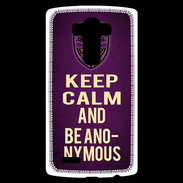Coque Personnalisée Lg G4 Keep Calm and Be Anonymous Violet