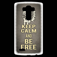 Coque Personnalisée Lg G4 Keep Calm and Be Free Gris