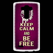 Coque Personnalisée Lg G4 Keep Calm and Be Free Rose