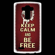 Coque Personnalisée Lg G4 Keep Calm and Be Free Rouge