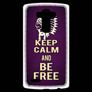 Coque Personnalisée Lg G4 Keep Calm and Be Free Violet