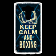 Coque Personnalisée Lg G4 Keep Calm and Boxing Bleu