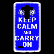 Coque Personnalisée Lg G4 Keep Calm and Carry on Bleu