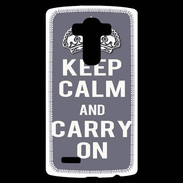 Coque Personnalisée Lg G4 Keep Calm and Carry on Gris