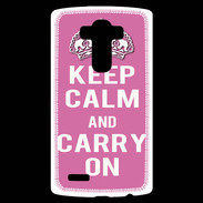 Coque Personnalisée Lg G4 Keep Calm and Carry on Rose