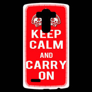 Coque Personnalisée Lg G4 Keep Calm and Carry on Rouge