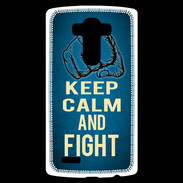 Coque Personnalisée Lg G4 Keep Calm and Fight Bleu
