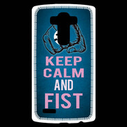 Coque Personnalisée Lg G4 Keep Calm and Fist BLeu