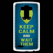 Coque Personnalisée Lg G4 Keep Calm and Wait Alien Bleu