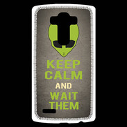 Coque Personnalisée Lg G4 Keep Calm and Wait Alien Gris