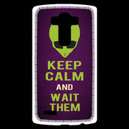 Coque Personnalisée Lg G4 Keep Calm and Wait Alien Violet
