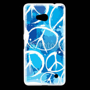 Coque Nokia Lumia 640 LTE Peace and love Bleu