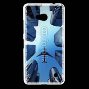 Coque Nokia Lumia 640 LTE Avion de ligne au dessus des immeubles