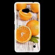 Coque Nokia Lumia 640 LTE Belles oranges sur fond en bois