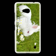 Coque Nokia Lumia 640 LTE Lapin blanc dans l'herbe