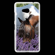 Coque Nokia Lumia 640 LTE Cheval sentant la lavande 