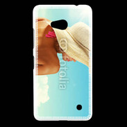 Coque Nokia Lumia 640 LTE Femme à chapeau de plage