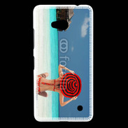 Coque Nokia Lumia 640 LTE Femme assise sur la plage