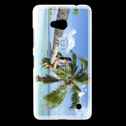 Coque Nokia Lumia 640 LTE Palmier et charme sur la plage